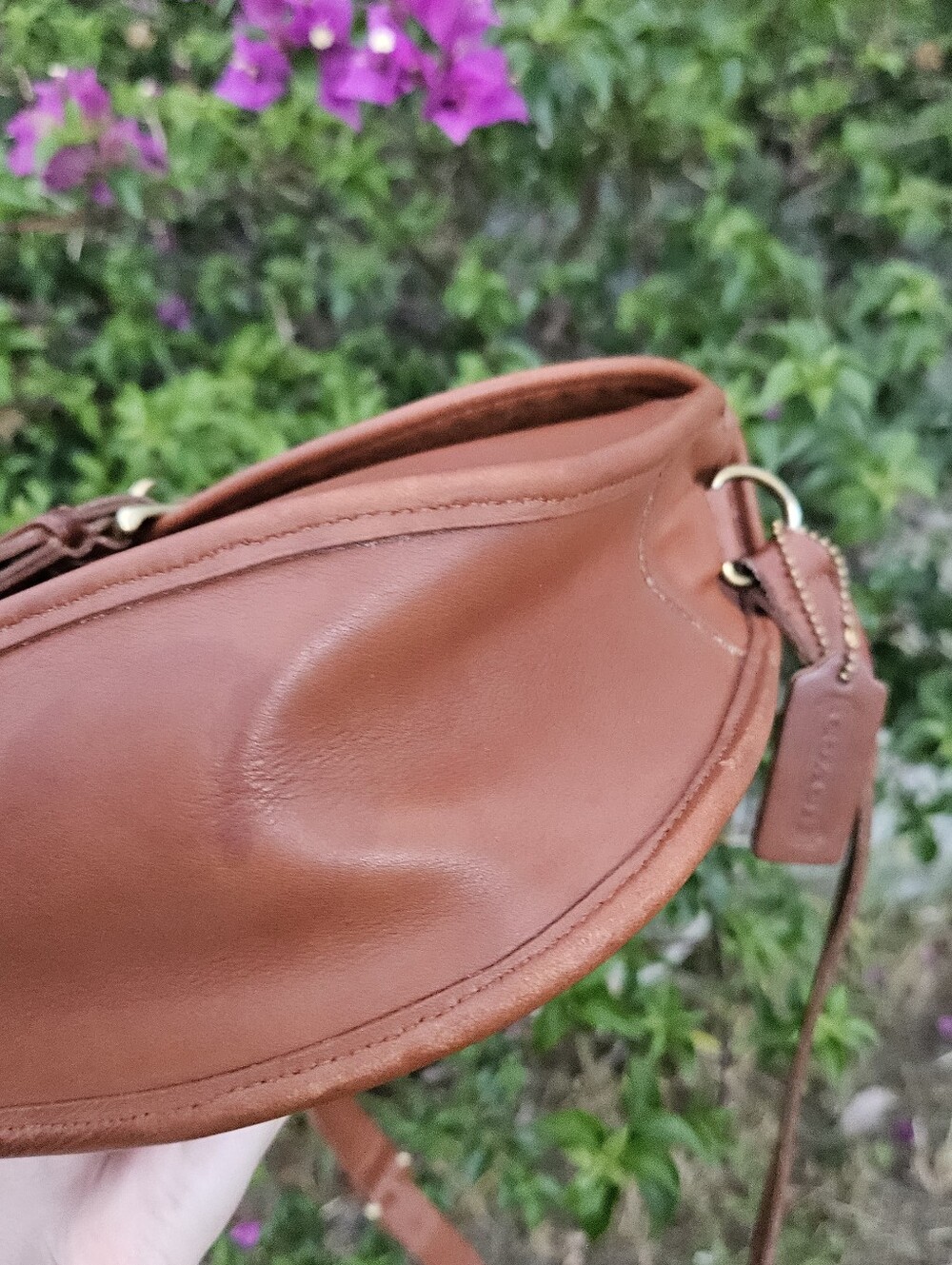 Vintage Coach Chelsea 9894 British Tan Leather Saddle Crossbody Shoulder Bag - Picture 7 of 13